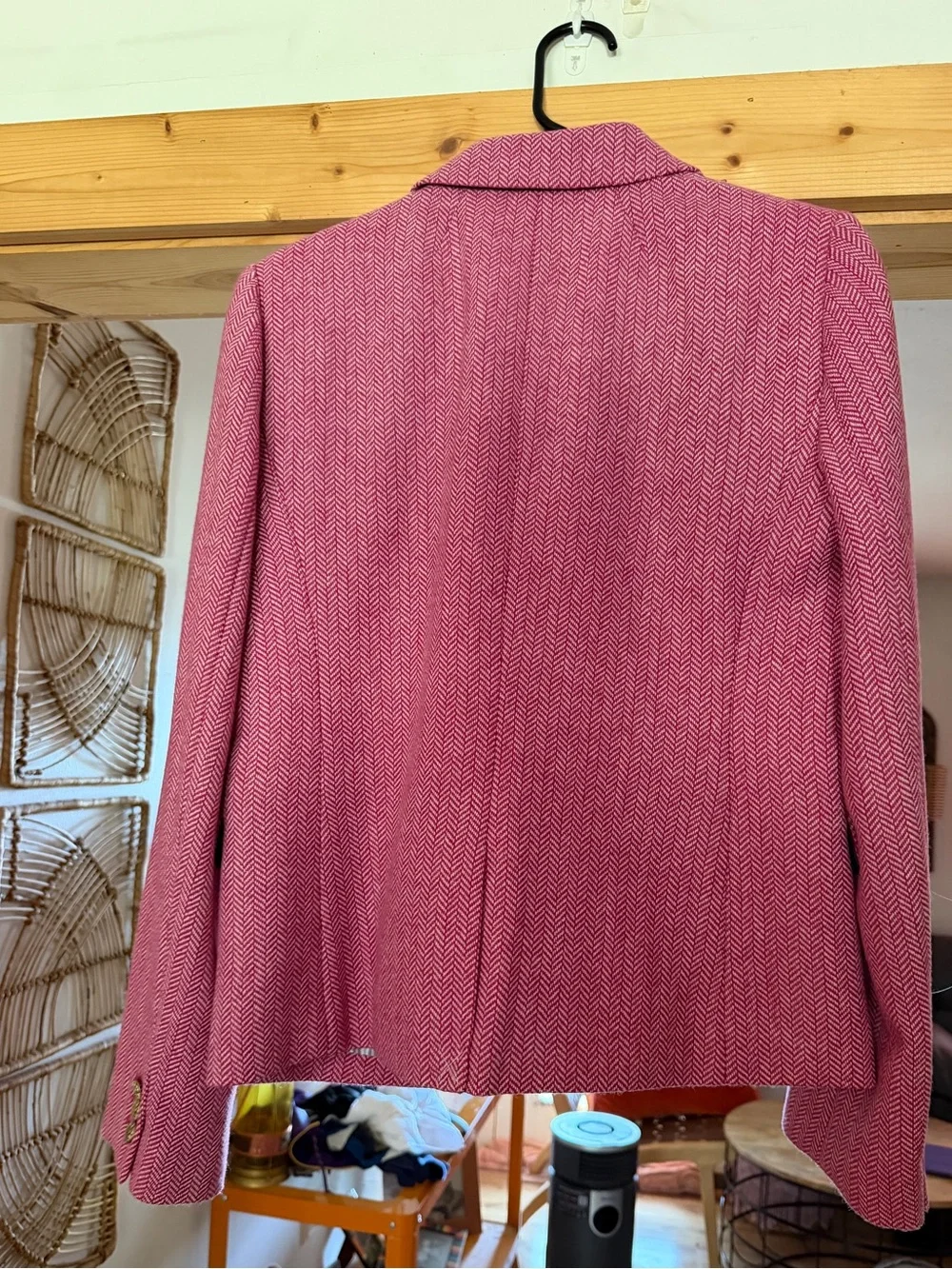 J. Crew Pink Herringbone Blazer